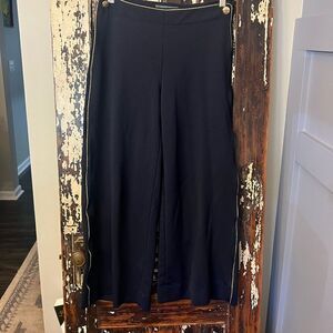 Alberta Ferretti women’s size 4 Gold accent crop navy pant Luxury. Italian.